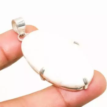 Ювелирный кулон ручной работы с радужным лунным камнем, посеребренный 925 пробы, 2,08 дюйма 2.08 белый