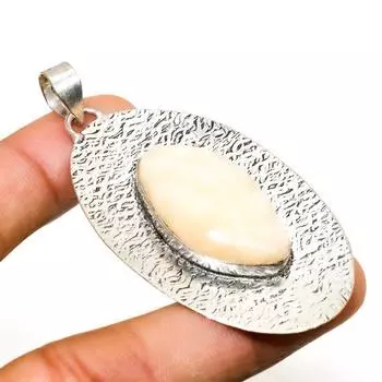 Ювелирный кулон ручной работы с радужным лунным камнем, посеребренный 925 пробы, 2,46 дюйма 2.46 белый