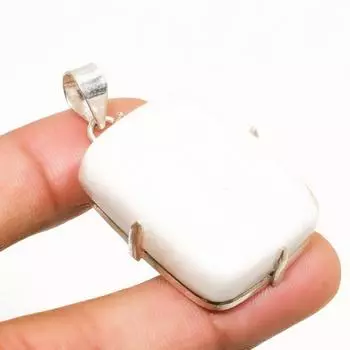 Ювелирный кулон ручной работы с радужным лунным камнем, посеребренный 925 пробы, 1,70 дюйма 1.70 белый