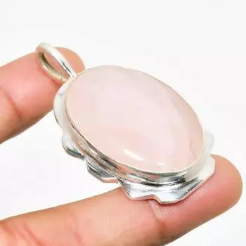 Ювелирный кулон ручной работы с розовым кварцем и серебром 925 пробы 2,08 дюйма 2.08 розовый