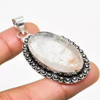 Ювелирный кулон ручной работы с розовым кварцем и серебром 925 пробы 2,08 дюйма 2.08 розовый