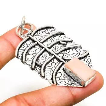 Ювелирный кулон ручной работы с розовым опалом и серебром 925 пробы 2,27 дюйма 2.27 розовый