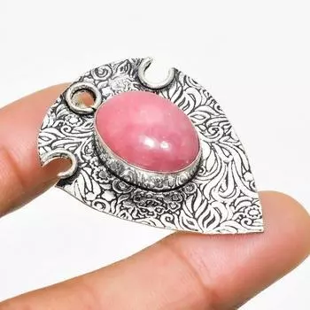 Ювелирный кулон ручной работы с розовым тулитом, посеребренный 925 пробы, 1,59 дюйма 1.59 розовый