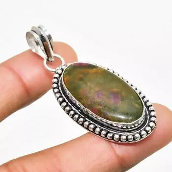 Ювелирный кулон ручной работы с рубином и фукситом, посеребренный 925 пробы, 1,96 дюйма 1.96 красный