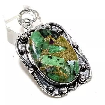 Ювелирный кулон ручной работы с рубином Zosite из стерлингового серебра 925 пробы, 2,25 дюйма, p9z64, созданный в лаборатории