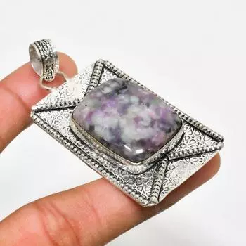 Ювелирный кулон ручной работы с русским чароитом, посеребренный 925 пробы, 2,46 дюйма 2.46 фиолетовый