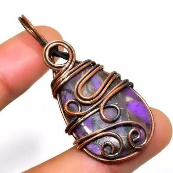 Ювелирный кулон ручной работы с русским чароитом 925 пробы, посеребренный, 1,89 дюйма 1.89 фиолетовый