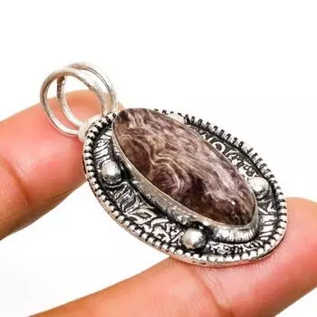 Ювелирный кулон ручной работы с русским чароитом, серебро 925 пробы, 1,70 дюйма 1.70 фиолетовый