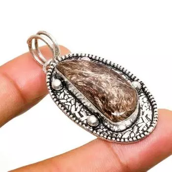 Ювелирный кулон ручной работы с русским чароитом, посеребренный 925 пробы, 1,89 дюйма 1.89 фиолетовый