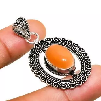 Ювелирный кулон ручной работы с сердоликом 925 пробы, посеребренный, 1,70 дюйма 1.70 красный