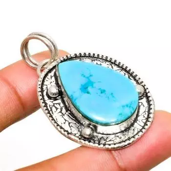 Ювелирный кулон ручной работы с серебряным покрытием 925 пробы Аризона и драгоценным камнем 1,70 дюйма 1.70 синий