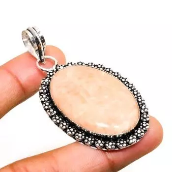 Ювелирный кулон ручной работы с серебряным покрытием 925 пробы оранжевый авантюрин 2,27 дюйма 2.27 оранжевый