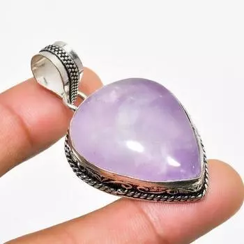 Ювелирный кулон ручной работы с шалфейным аметистом и серебром 925 пробы 1,89 дюйма 1.89 фиолетовый