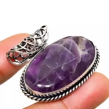 Ювелирный кулон ручной работы с шалфейным аметистом и серебром 925 пробы 1,13 дюйма 1.13 фиолетовый