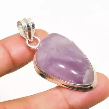 Ювелирный кулон ручной работы с шалфейным аметистом и серебром 925 пробы 1,89 дюйма 1.89 фиолетовый