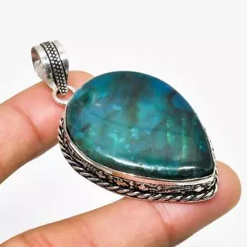 Ювелирный кулон ручной работы с синим лабрадоритом и серебром 925 пробы 2,08 дюйма 2.08 синий