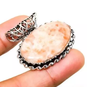 Ювелирный кулон ручной работы с солнечным камнем 925 пробы и покрытием из серебра 1,13 дюйма 1.13 красный