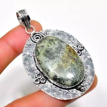 Ювелирный кулон ручной работы с тибетским бирюзовым камнем 925 пробы, посеребренный, 2,46 дюйма 2.46 синий