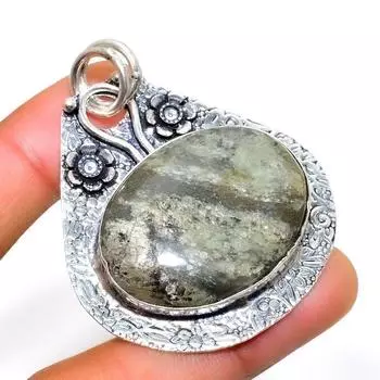 Ювелирный кулон ручной работы с тибетским бирюзовым камнем 925 пробы, посеребренный, 2,08 дюйма 2.08 синий