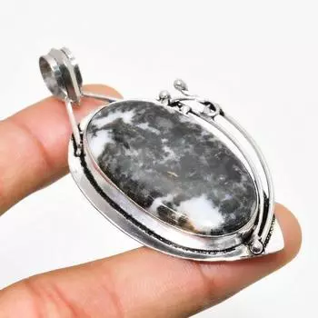 Ювелирный кулон ручной работы с зеброй и яшмой, посеребренный 925 пробы, 2,46 дюйма 2.46 чёрный