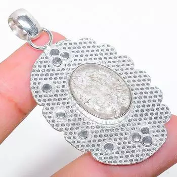 Ювелирный кулон ручной работы с золотым рутилом и драгоценным камнем из стерлингового серебра 925 пробы 2,25 дюйма h5E70 золотистый