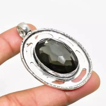 Ювелирный кулон с александритовым кварцем 925 пробы, посеребренный, 2,08 дюйма 2.08 чёрный