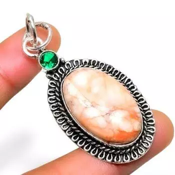 Ювелирный кулон с подвеской из диопсида 925 пробы в форме бабочки, посеребренный, 2,08 дюйма 2.08 коричневый