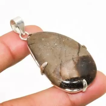 Ювелирный кулон с септерианским камнем ручной работы, посеребренный 925 пробы, 2,08 дюйма 2.08 жёлтый