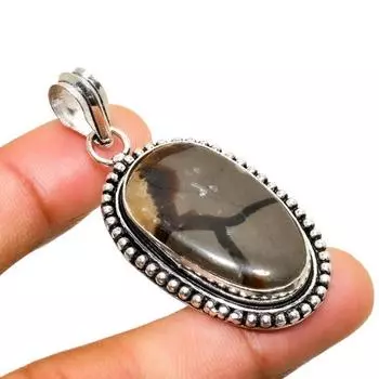 Ювелирный кулон с септерианским камнем ручной работы, посеребренный 925 пробы, 1,89 дюйма 1.89 жёлтый