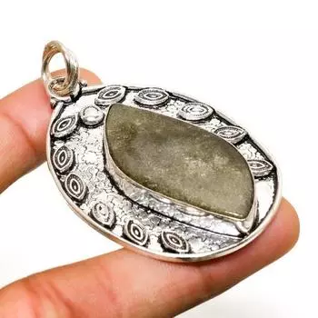 Ювелирный кулон с серебряным блеском и обсидианом 925 пробы, посеребренный, 2,27 дюйма 2.27 серебряный