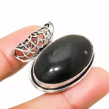 Ювелирный кулон с серебряным блеском обсидиана 925 пробы, посеребренный, 0,94 дюйма 0.94 серебряный