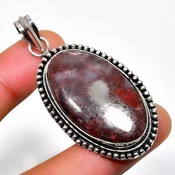 Ювелирный кулон с серебряным листом яшмы 925 пробы, посеребренный, 2,27 дюйма 2.27 розовый