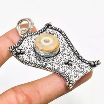 Ювелирный кулон с серебряным покрытием из желтого солнечного кварца 925 пробы 2,27 дюйма 2.27 жёлтый