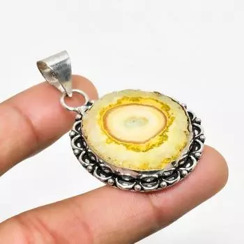 Ювелирный кулон с серебряным покрытием из желтого солнечного кварца 925 пробы 1,89 дюйма 1.89 жёлтый