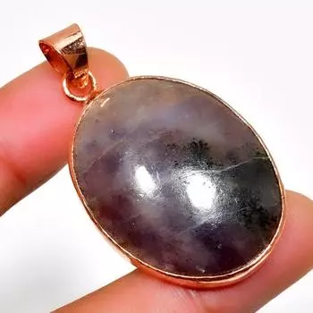 Ювелирный кулон с солнечным камнем из лолита 925 пробы, посеребренный, 1,89 дюйма 1.89 фиолетовый
