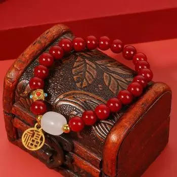 Ювелирный подарок Красная веревка Браслеты из бисера Браслеты из бисера Браслеты в китайском стиле Женская цепочка на руку