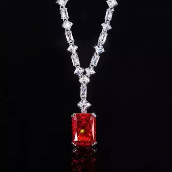 Ювелирный подарок Высокоуглеродистый бриллиант огранки «ледяной цветок» Роскошный инкрустированный кулон для банкета Основной камень 12 * 16