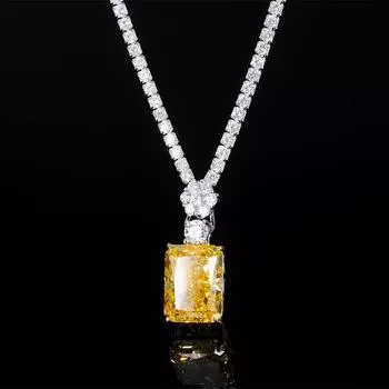 Ювелирный серебряный кулон с бриллиантами и высоким содержанием углерода, роскошный кулон, ювелирное изделие, главный камень 12 * 16