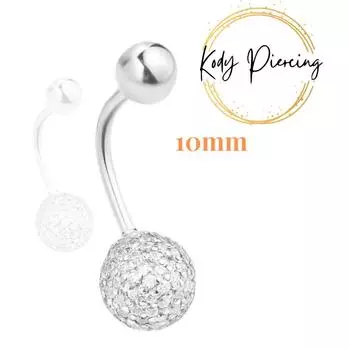 Ювелирный слиток White Navel Crystal 10 мм и стальной шарик