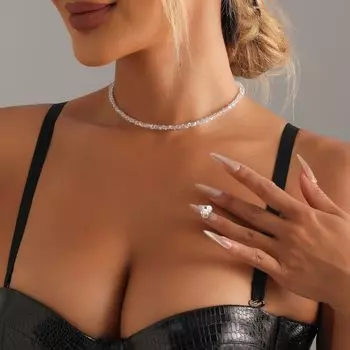 Ювелирный стиль, легкое роскошное многогранное стеклянное хрустальное ожерелье, женская мода, простая высококачественная цепочка на шею