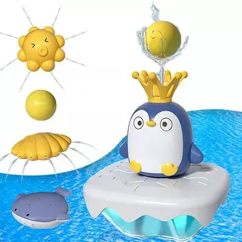 JUYEE Bath Educational 3 года 4 года 5 лет Water Play Penguin Automatic 4 подарок на день рождения игрушка, игрушка, старый, старый, старый, игрушка, фонтан, режимы, мальчики,