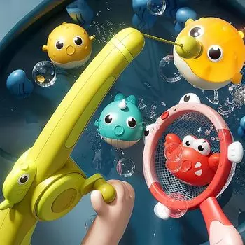 JUYEE Игрушка для ванны Развивающая игрушка для детей до 5 лет Рыбалка Светящаяся водная игра Рыбалка Игровой бассейн Магнитная рыбалка Рыбалка Игра для мальчиков и девочек День рождения