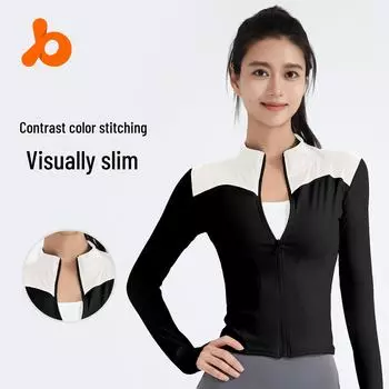 «Juyitang женская облегающая куртка для йоги с длинными рукавами» XXXL чёрный/звезда