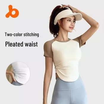 Juyitang женский тонкий телесный топ для йоги и фитнеса с коротким рукавом XL