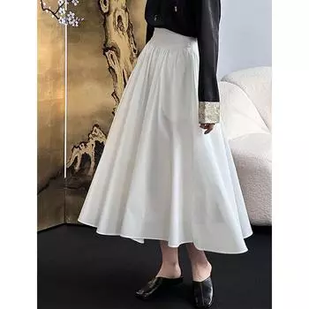 Juzhi Spring French High-End розовая юбка А-силуэта с плиссировкой Medium розовый