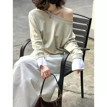 Juzhi Весенний корейский стиль круглый вырез повседневный свитер 2550 M