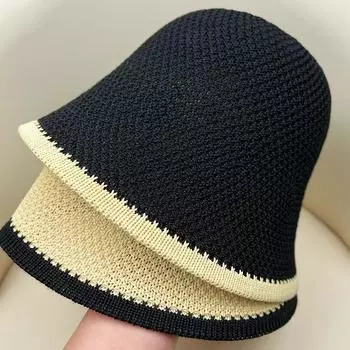 Южная Корея Маски для лица, Подбор краев, Маленькие панамы, Детские универсальные короткие карнизы, Круглый верх, Черное лицо, Маленький магазин 56-58cm чёрный