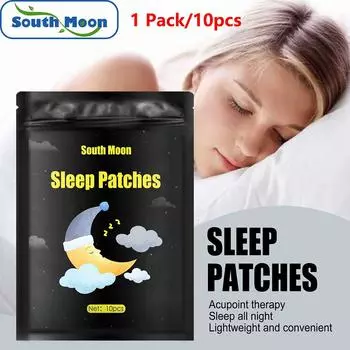 Южная Луна, 1 упаковка/10 шт., пластырь для сна, ночной сон, помогает быстро заснуть, наклейки для сна, наклейки для стимуляции давления акупунктурных точек 1 Pack/10pcs