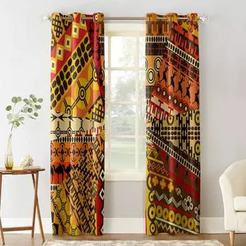 Южноафриканские традиционные шторы в этническом стиле, предметы декора для кухни, оконные шторы для гостиной, спальни, занавеска, панель 135W x 60H(cm)
