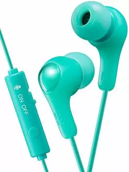 JVC Kenwood JVC Gaming earphones with remote control and small and lightweight for telework and video green HA-FX7G-G microphone, design,